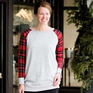 Bellamie Plaid Sleeves Pullover